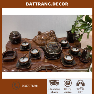 Bộ ấm trà hỏa biến kim sa cao cấp bát tràng