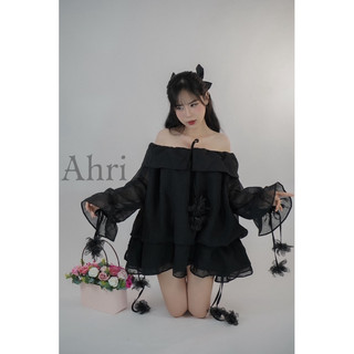 (Ahri Dress) Đầm dáng bí phồng trễ vai