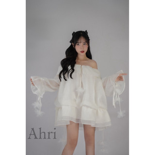 (Ahri Dress) Đầm dáng bí siêu phồng trễ vai