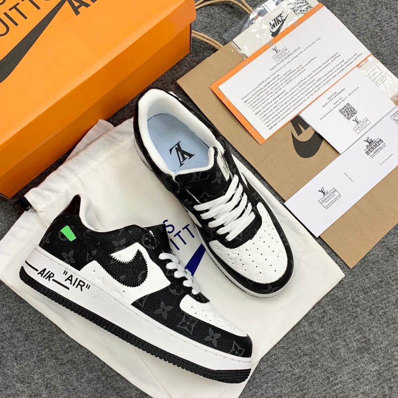 Giày_Nike Air Force 1 LV, Giày AF1 LV Bản Cao Cấp Bản Đẹp Hot Trend Full Box Bill Giày Af1 LV vân đen Nam Nữ