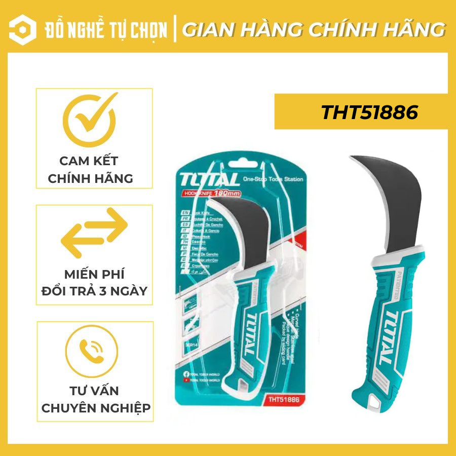 Dao liềm 180mm Total - THT51886 - CHÍNH HÃNG GIÁ TỐT