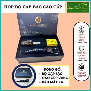 Hộp bọ cạp bạc size đại 12 li kèm phụ kiện cao cấp - trục hàn, cạo gió, day ấn huyệt - thiết bị diện chẩn