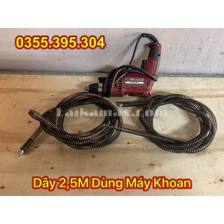 Dây thông tắc cống dùng máy khoan dài 2,5m