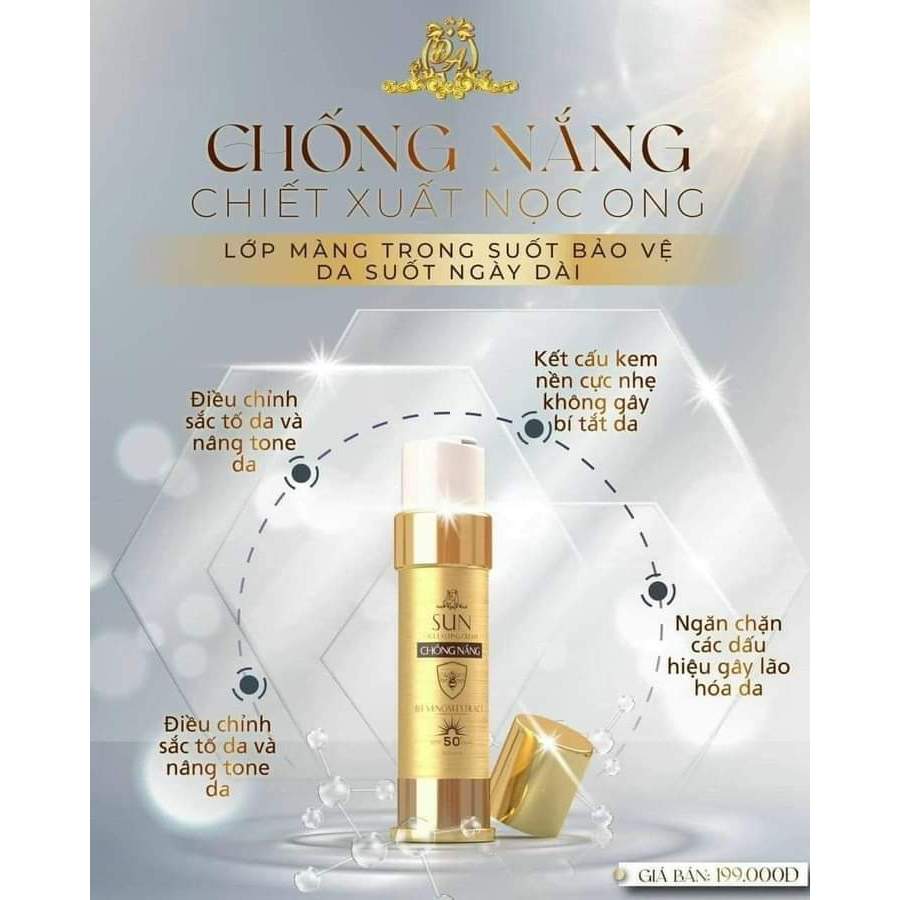 Kem Chống Nắng Collagen X3 Đông Anh 50gr [Hàng Công Ty] Chiết Xuất Nọc Ong, Chống Tia UV, Kiềm Dầu, Bảo Vệ Da Mịn Màng