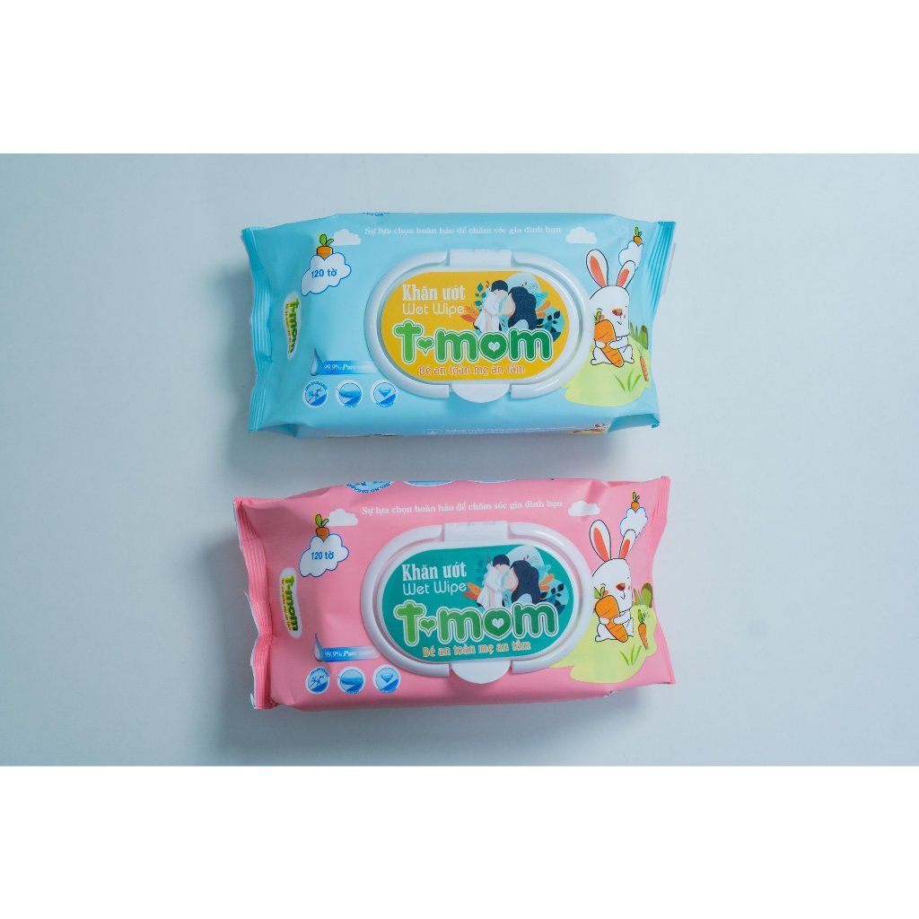 Giấy ướt cao cấp 120 tờ, vải không dệt an toàn tự nhiên