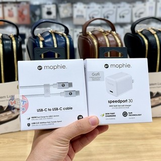 Bộ củ sạc nhanh pd 30w mophie speedport 30 gan fast wall charger chân gấp cáp c to c 100w