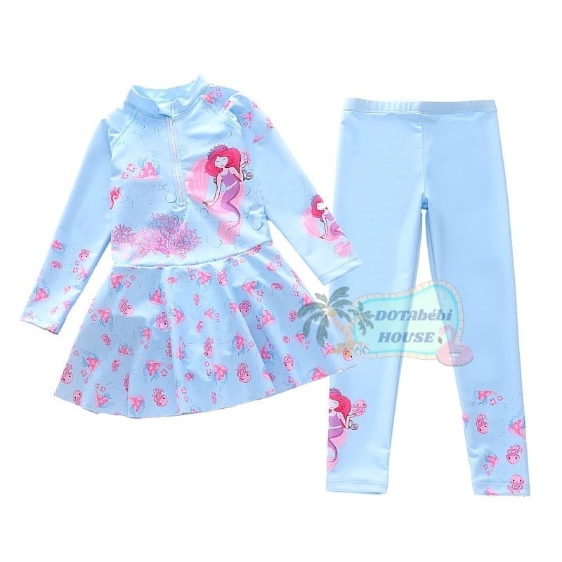 Nhiều mẫu Đồ bơi 2 chi tiết tay dài quần dài kiểu chân váy cho bé gái size đại mã SW0760 - DOTAbébi HOUSE