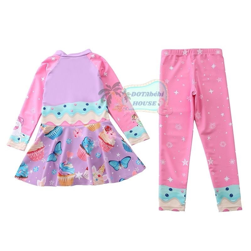 Nhiều mẫu Đồ bơi 2 chi tiết tay dài quần dài kiểu chân váy cho bé gái size đại mã SW0760 - DOTAbébi HOUSE