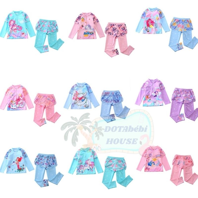 16-36kg nhiều mẫu Đồ bơi 2 chi tiết tay dài quần dài size đại cho bé gái mã SW0770 - DOTAbébi HOUSE