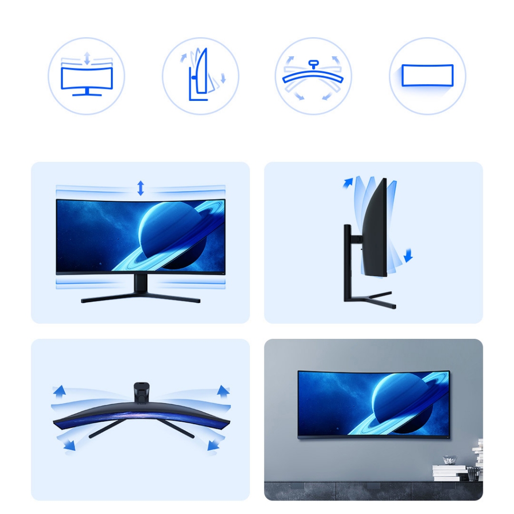 Màn hình máy tính cong Xiaomi 34 inch 2K 144Hz 121%sRGB Mi Curved Gaming Monitor 1500R HDR AMD FreeSync Premium | BigBuy360 - bigbuy360.vn