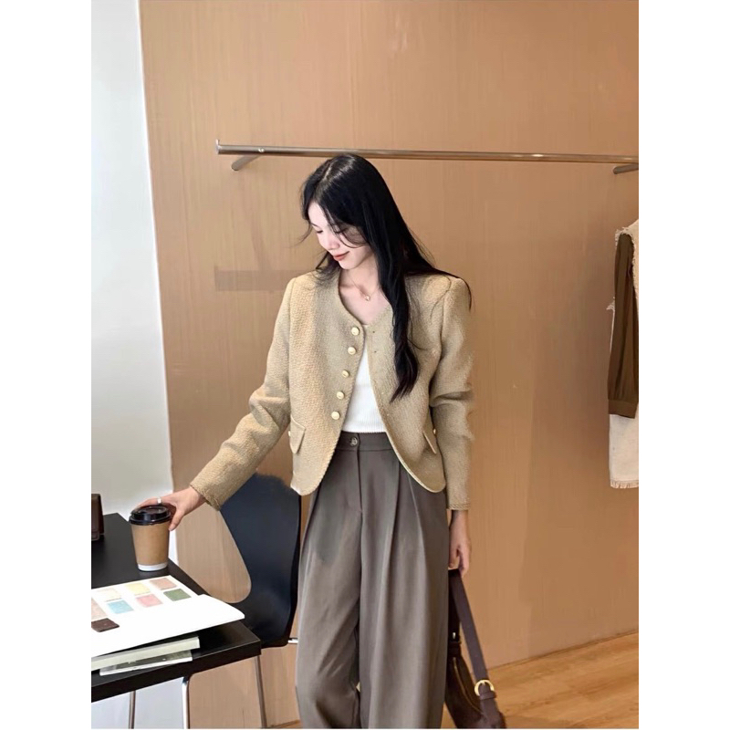 Áo dạ tweed viền thừng nhỏ 12504 CHERRY COCO