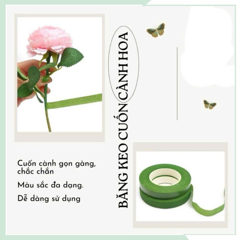 Cuộn băng keo sáp cuốn cành hoa - Băng dính cuốn cành, keo nến, dây kẽm