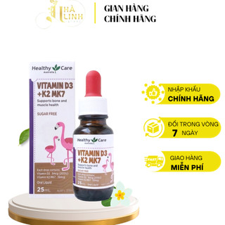 Siro hỗ trợ tăng chiều cao Vitamin D3 K2 MK7  Healthy Care cho trẻ sơ sinh 25ml