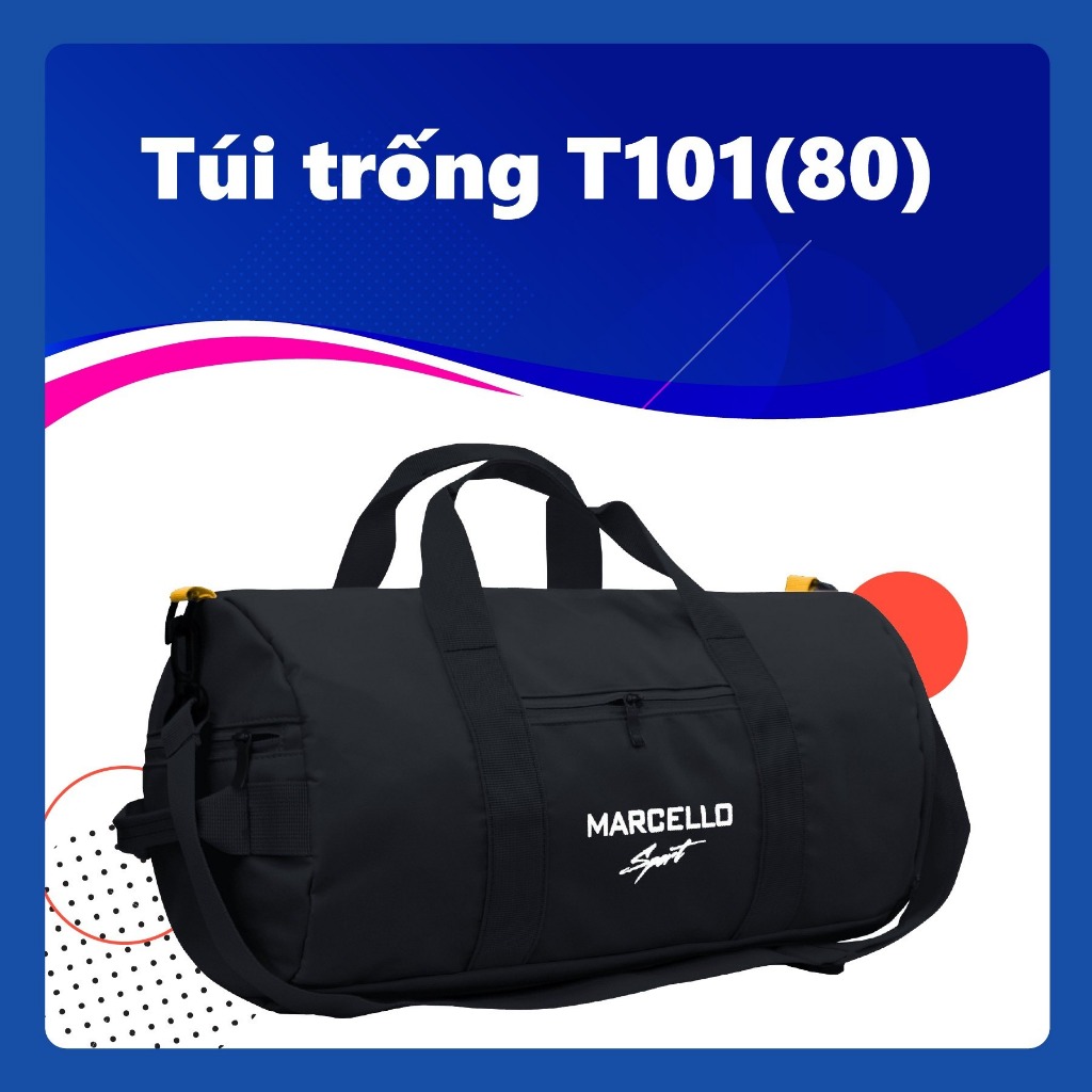 Túi trống du lịch Marcello T101 chất vải nhẹ mịn trượt nước dễ làm sạch ( kích thước 58 x 39 x 39 cm)