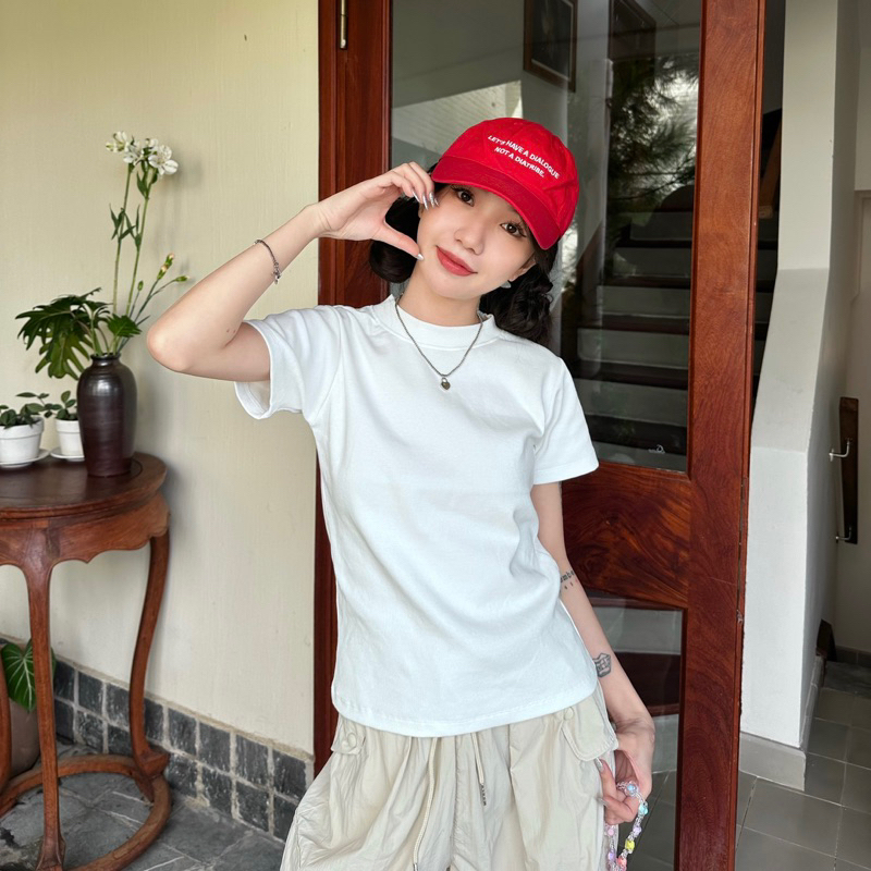 Áo thun babybtee thun gân basic trơn The Famous