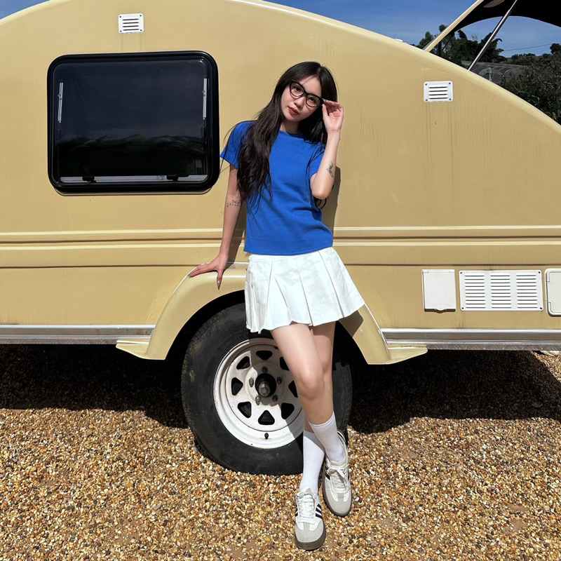 Áo thun babybtee thun gân basic trơn The Famous