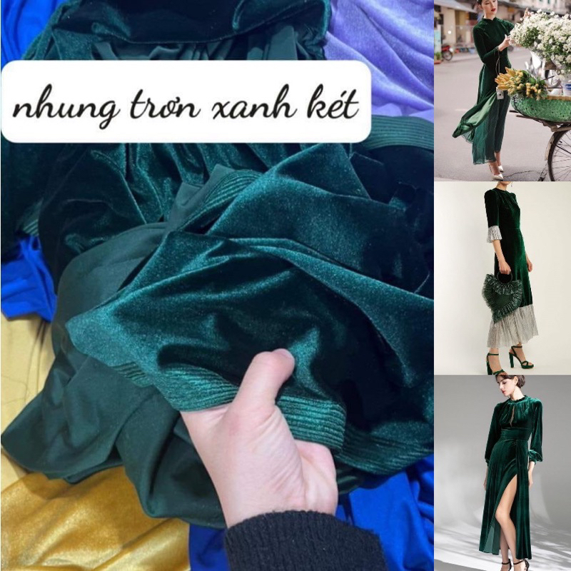 Vải Nhung 7 Biên Trơn Chính Phẩm Mềm Mịn Đẹp Lên Áo Dài, Đầm, Váy, Áo Kiểu (Giá Bán 0.5m)