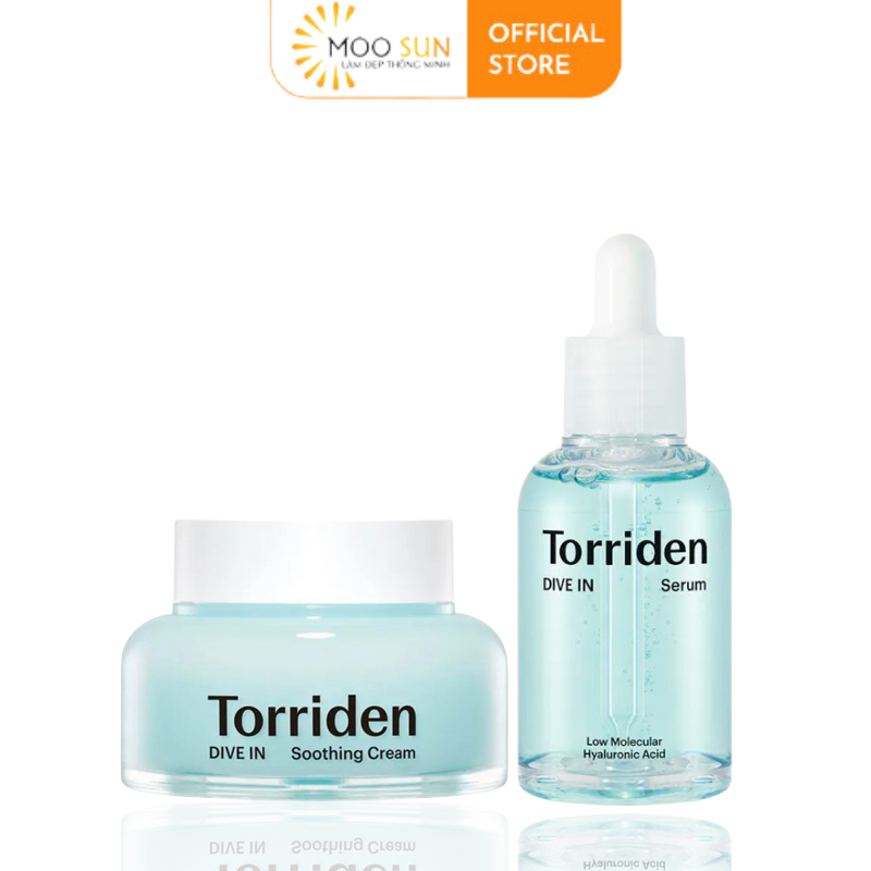 Combo Serum và Kem dưỡng DIVE IN TORRIDEN chứa axit hyaluronic giúp giữ ẩm sáng bóng da/ giữ ẩm sâu bên trong