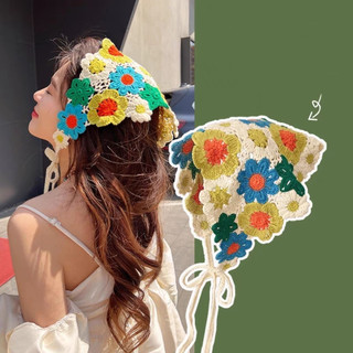 Băng Đô Turban Len Móc, Khăn băng đô Hình Tam Giác Ngọt Ngào Cho Nữ #BĐ03