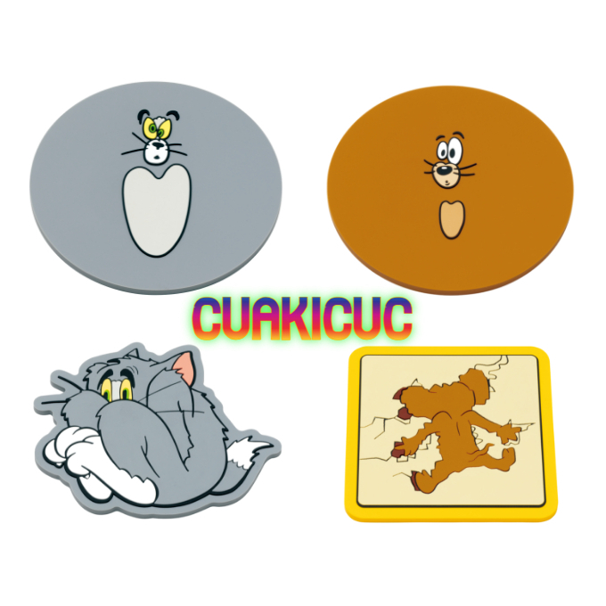 [CHÍNH HÃNG] Lót Ly Cao Su Dày Cao Cấp Tom and Jerry - Mèo và Chuột - Coaster Tom and Jerry Funny Ar