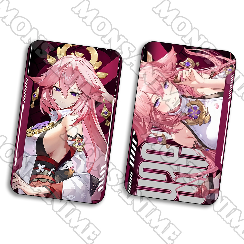 Ảnh thẻ in hình game GENSHIN IMPACT ver CHỮ card bo góc viền 5*8cm anime chibi xinh xắn sưu tầm