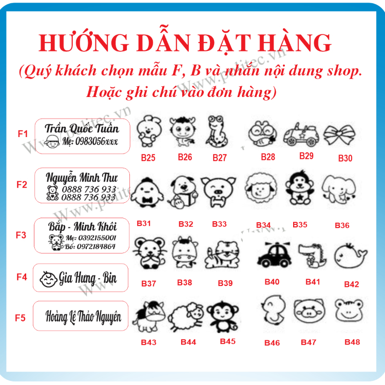 Con Dấu In Tên Bé Lên Quần Áo, Mũ, Tất, Vớ