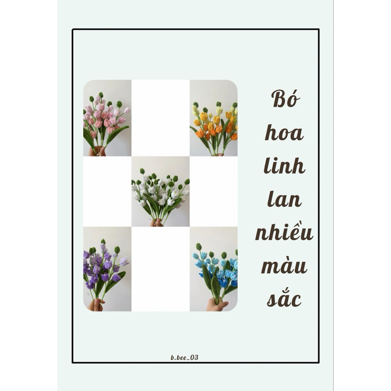 Bó hoa linh lan nhiều màu sắc bằng kẽm nhung ( bó 4 bông)