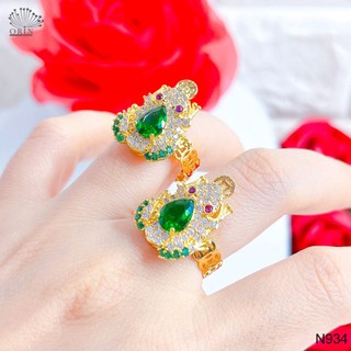 Nhẫn cóc đá xanh lá thiết kế cao cấp Orin N934