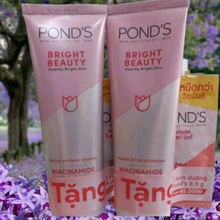 SỮA RỬA MẶT TRẮNG DA POND'S BRIGHT BEAUTY HỒNG 100G TẶNG 3 TUYB KEM