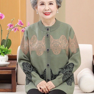 Áo len dệt kim cho người già, áo len mùa đông hàng cao cấp cho các bà các mẹ