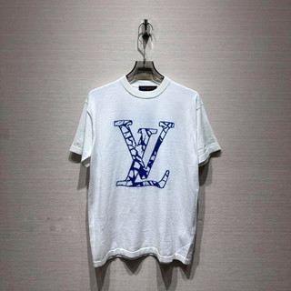 [ New 2024 ] Áo phông T-shirt len Louis Vuitton Trắng logo LV ngực Xanh LA on web