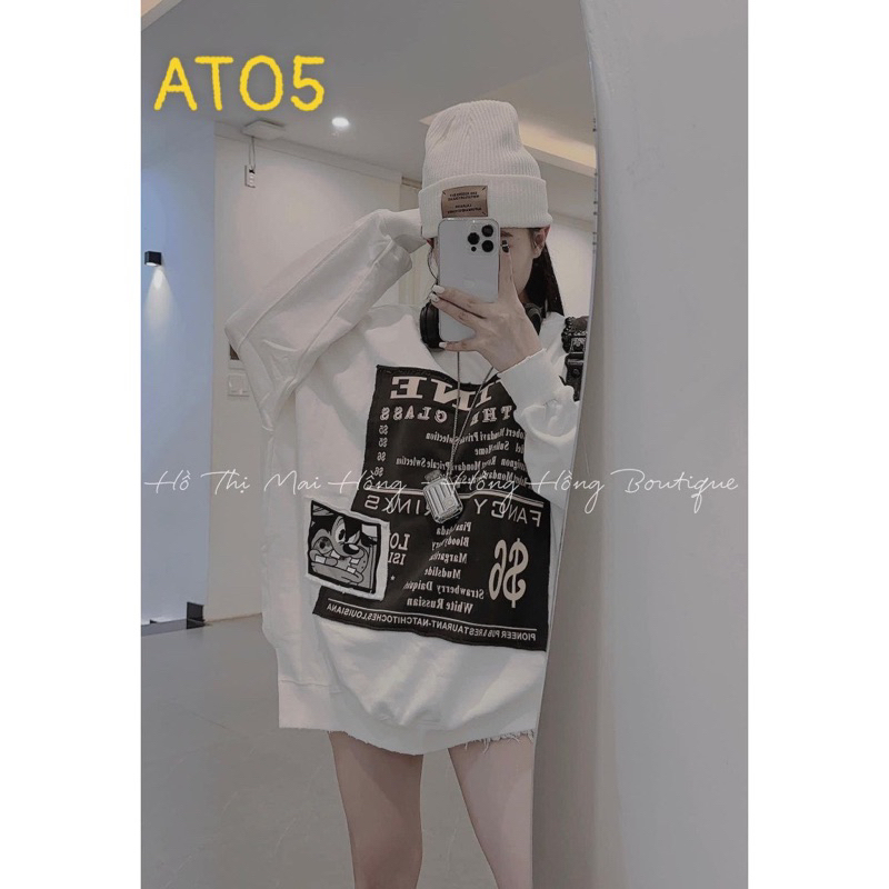 Áo nỉ cổ tròn các mẫu unisex nam nữ tay chuông dày dặn THA955