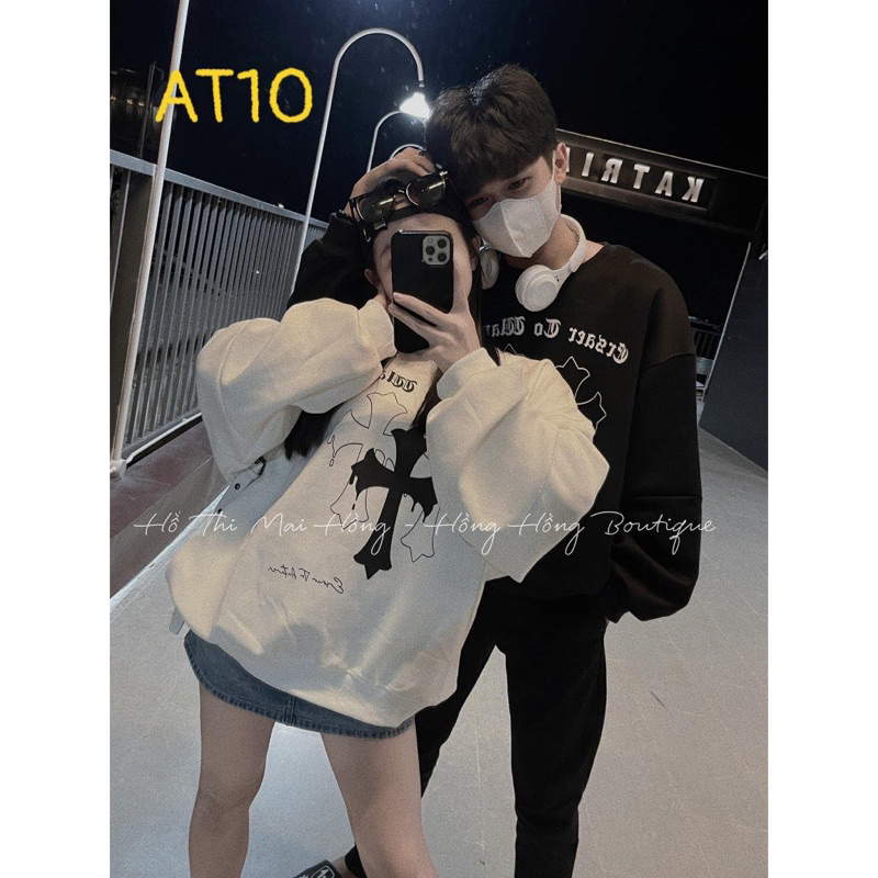 Áo nỉ cổ tròn các mẫu unisex nam nữ tay chuông dày dặn THA955
