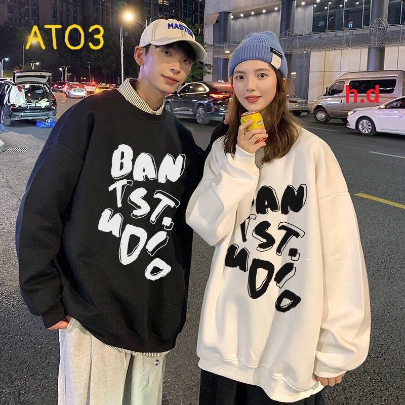 Áo nỉ cổ tròn các mẫu unisex nam nữ tay chuông dày dặn THA955