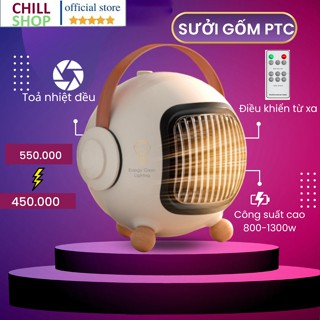 Máy sưởi - quạt sưởi PTC cao cấp 2 chiều nóng lạnh - máy sưởi mini công nghệ sưởi gốm tích hợp remote hẹn giờ tản gió