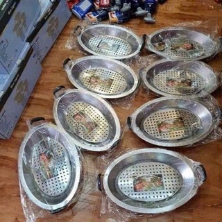 Khay om cá inox cao cấp, khay cá chép om dưa inox, dụng cụ om cá, khay nấu lẩu bằng inox
