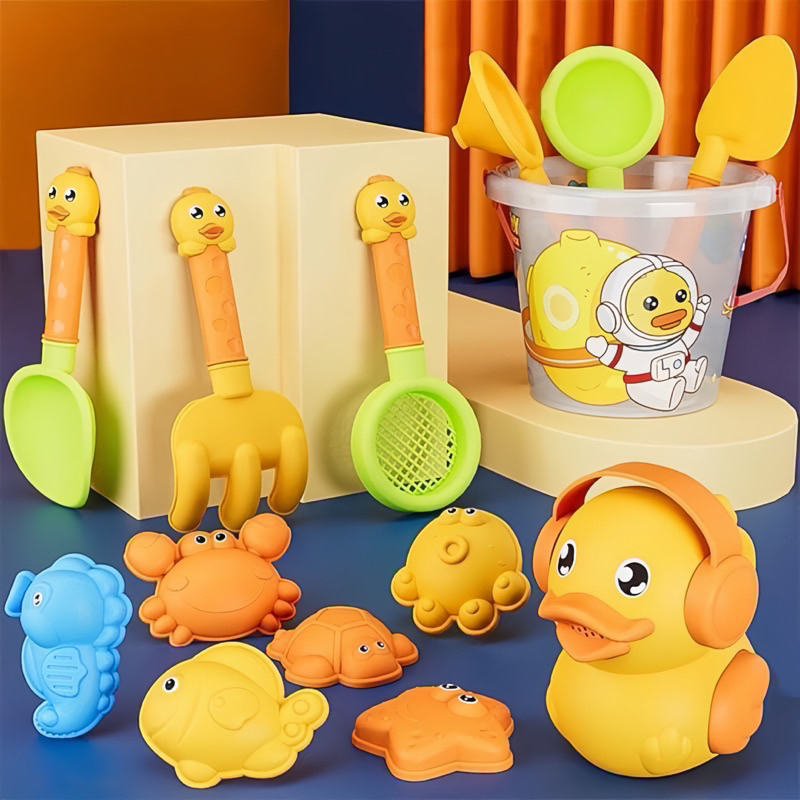 Đồ chơi xúc cát nhiều chi tiết kèm xô, đồ chơi đi biển cho bé trai, bé gái