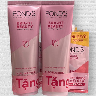 Sữa rửa mặt sáng da pond's bright beauty 100g tặng 3 tuyb kem