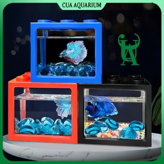 Bể cá mini để bàn | bể cá lego | khay nuôi cá | hồ nuôi cá acrylic