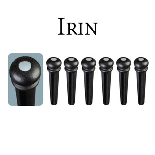Bộ 6 chốt đàn Guitar Acoustic, Bridge Pins Guitar - Irin IBP7 - Gỗ mun cứng, họa tiết chấm trắng