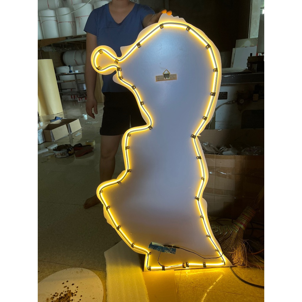 Mẫu tranh đèn Led tráng gương 5D, cảnh thác nước, sơn thủy