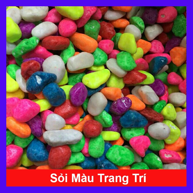 Sỏi Màu Trang Trí Chậu Cây (Bịch 600g) - Trang trí bể cá, sân vườn
