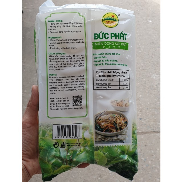 Miến Dong Sợi Rút Cao Cấp - 100% Nguyên Liệu Tự Nhiên - Gói 250G.