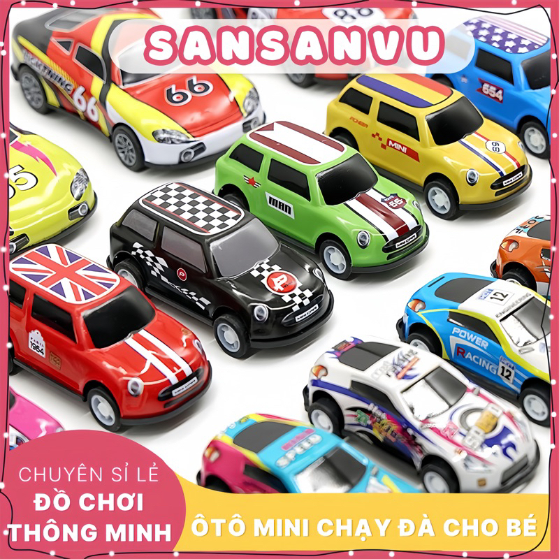 Ô tô đồ chơi mô hình mini chạy cót cho bé, đồ chơi xe ô tô mô hình dây cót tăng cường vận động