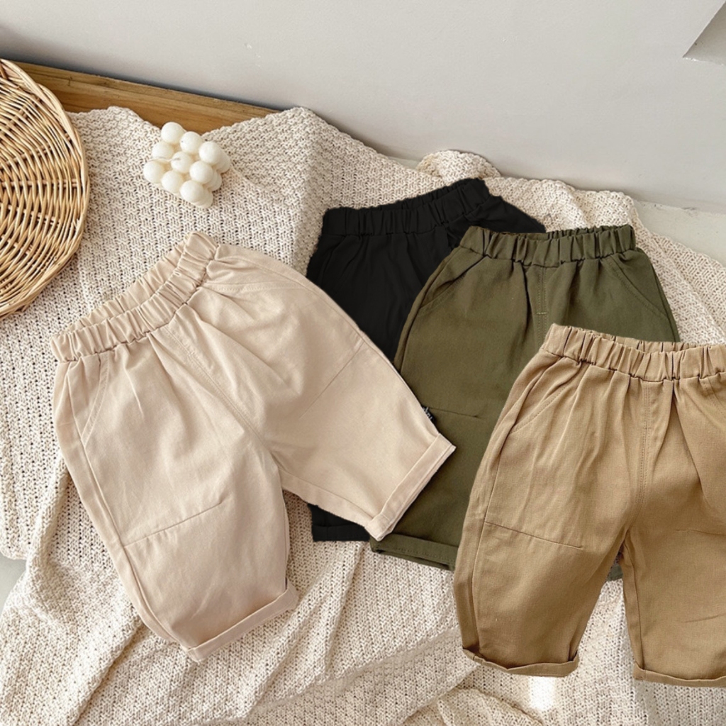 TE498- Quần dài kaki mềm mịn giả túi siêu xinh, cạp chun co giãn thoải mái cho bé trai bé gái từ 8-17kg