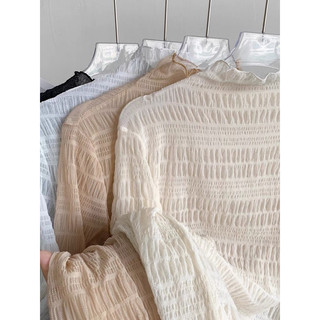 Áo cổ lọ phối nhún (Hàng order)