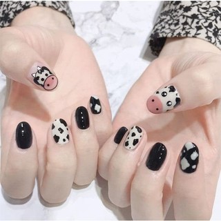 Set 24 móng tay giả bò sữa ko kèm keo