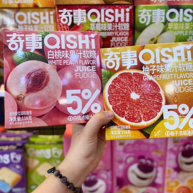 Kẹo Dẻo Trái Cây QISHi 9 Vị Trái Cây Nhiệt Đới Thơm Ngon 108-118g Ăn Vặt Tiểu Muội