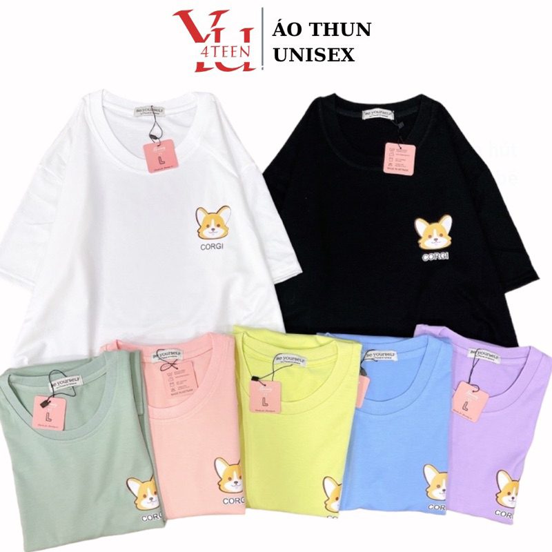 Áo Thun PHÔNG NAM NỮ Tay Ngắn UNISEX Chó CÚN DOG Corgi - Hình chụp thật (Đủ size M-L-XL-XXL BIGSIZE)