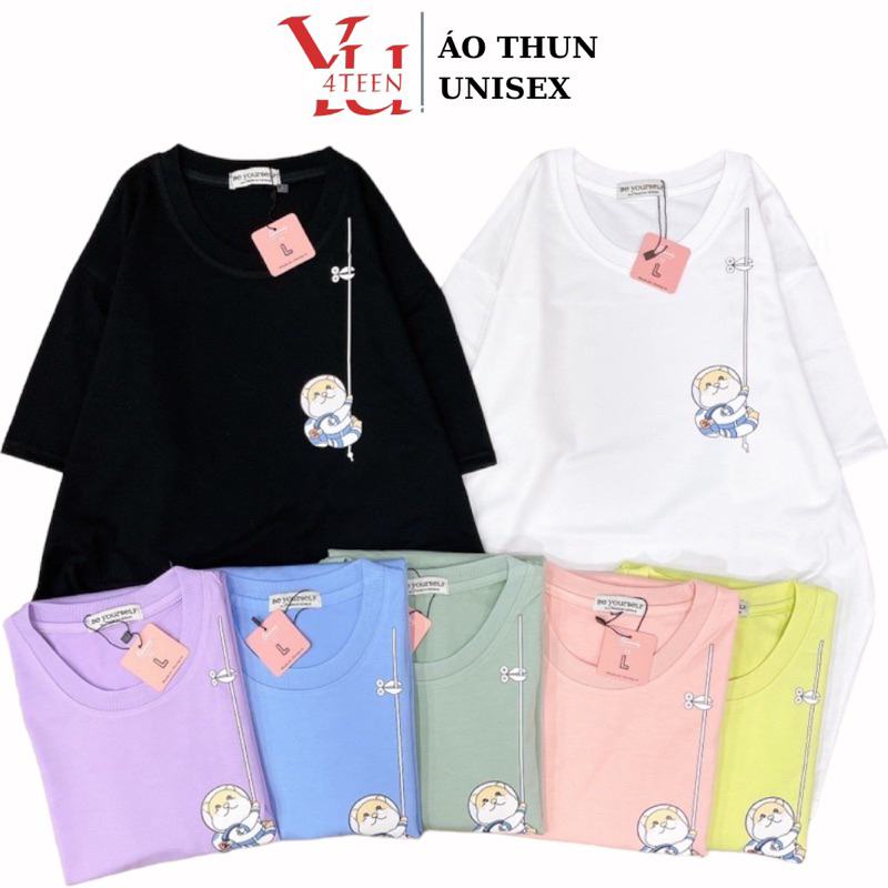 Áo Thun PHÔNG NAM NỮ Tay Ngắn UNISEX GÓC Mèo CAT CUTE DỄ THƯƠNG - Hình chụp thật (Đủ size M-L-XL-XXL BIGSIZE)